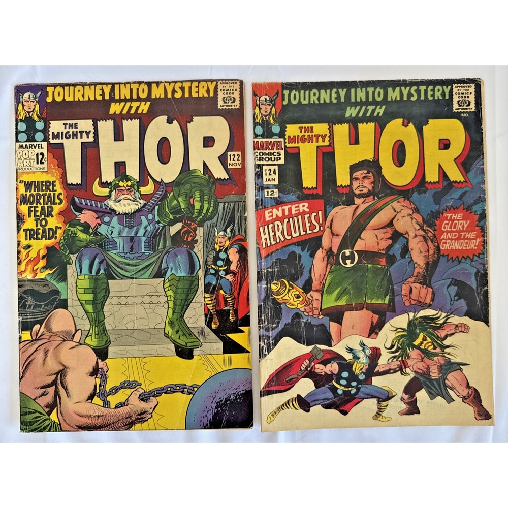 The Mighty Thor 122 & 124 Marvel Comics Silver Age 1968 Jack Kirby Stan Lee